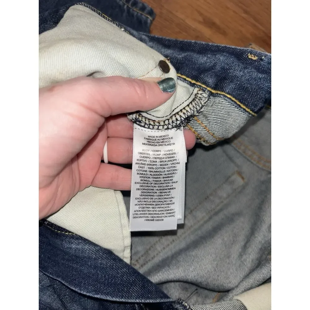 Polo Ralph Lauren Varick Slim Straight Big Tall Jeans 46x32 Patch Graffiti Y2K
